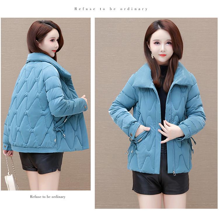 新品小个子棉衣女短款妈妈韩版时尚羽绒棉服冬季新款加厚保暖棉袄