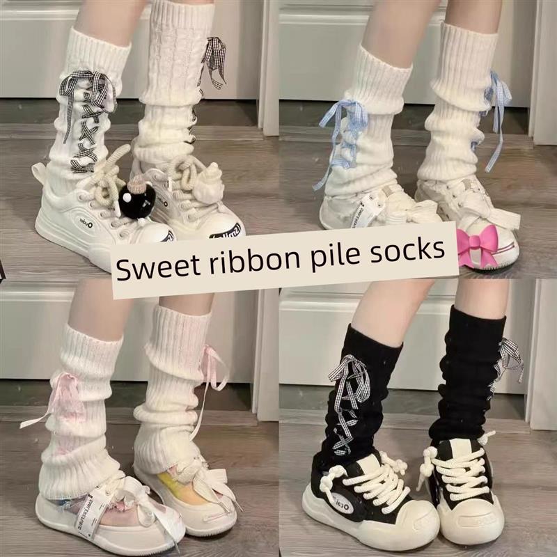 白色小腿袜套堆堆袜腿套女