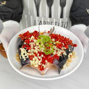 剁椒鱼头专用盘子蒸鱼盘圆形白色大盘子陶瓷鱼头盘10寸盘子家用12