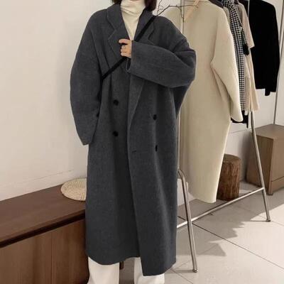 极速深灰色双面羊毛羊绒大