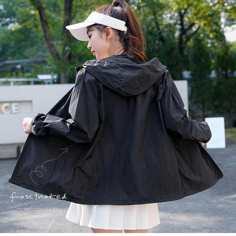 新品防晒衣女短款百搭新款韩版轻薄透气户外防紫外线长袖防晒服