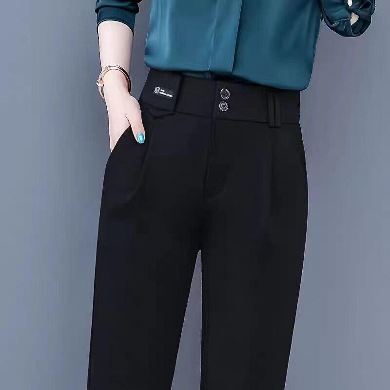 新品小脚西装裤女2026新款春秋女裤显瘦职业高腰裤子九分休闲哈伦