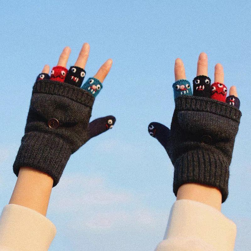 手工可爱表情少女翻盖毛线