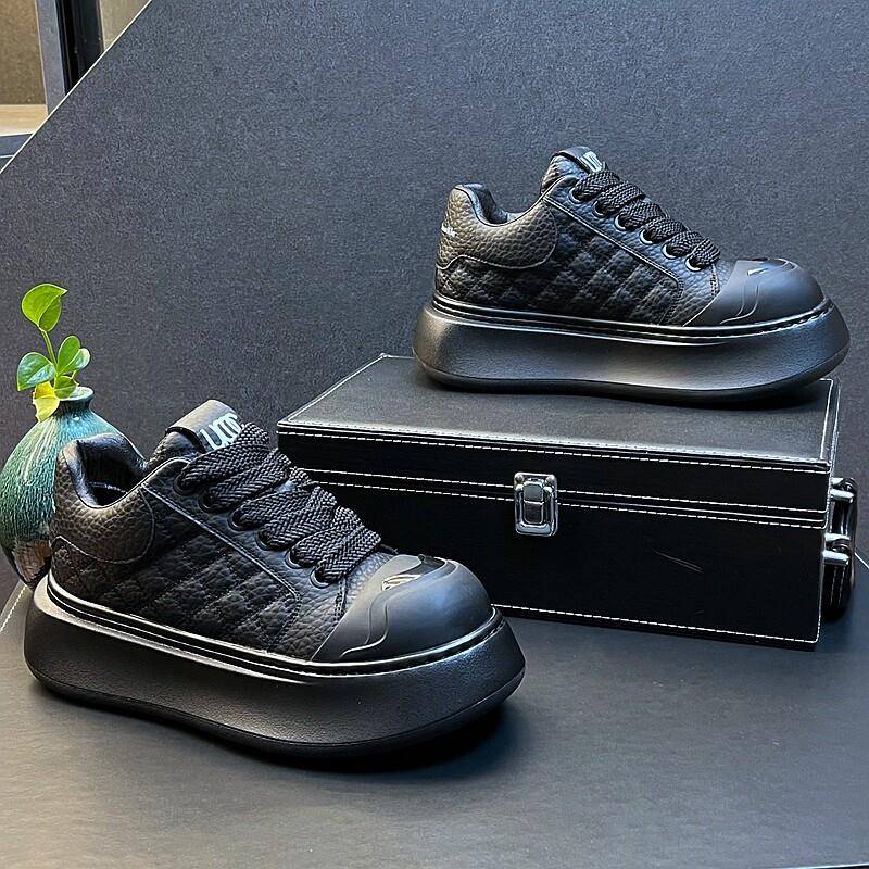 新品2026新款男鞋红色板鞋厚底内增高休闲鞋简约百搭小白鞋男款低