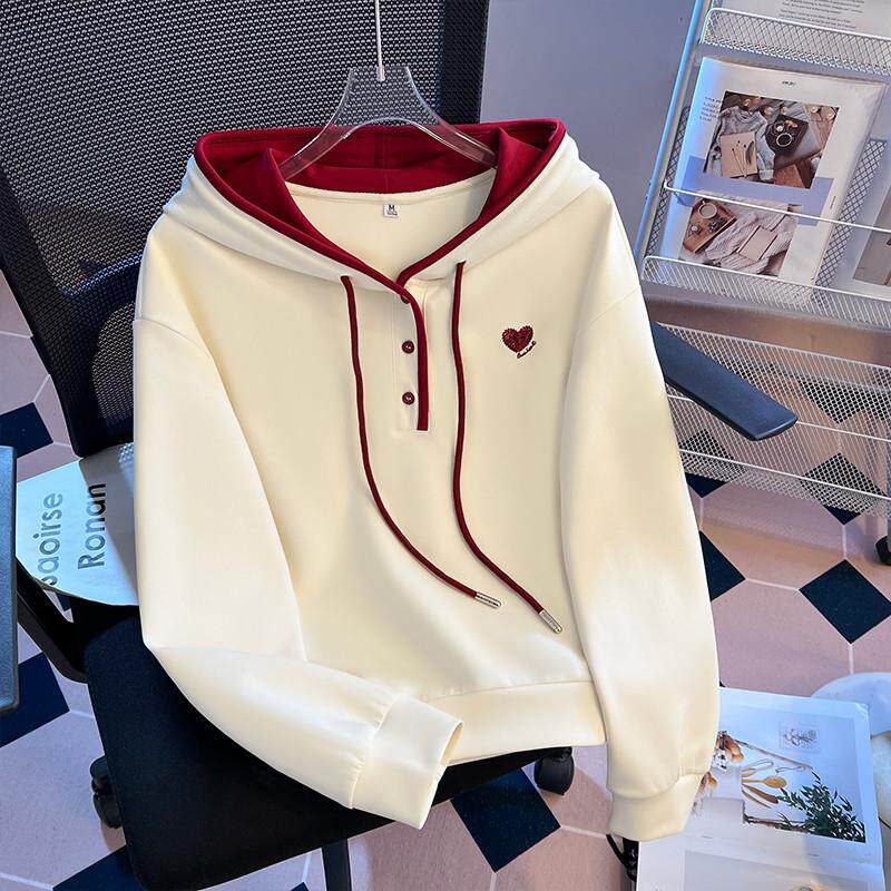 极速初中生连帽卫衣春秋款2025新款少女宽松休闲洋气时髦高中学生