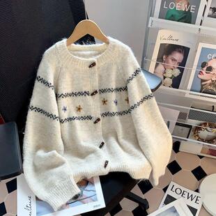 新品初中生女秋装学生少女软糯毛衣外套女装洋气针织衫上衣学院风