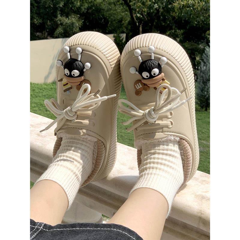 洞洞鞋女冬季加绒外穿2024