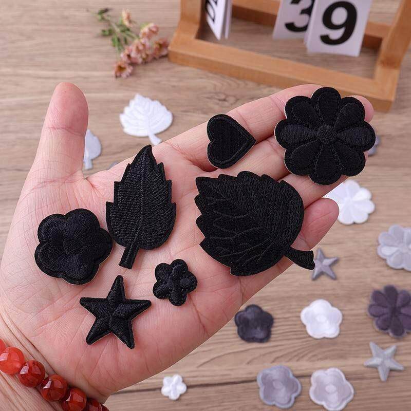 刺绣布贴衣服破洞缝补神器小号深灰色花朵补丁贴羽绒服自粘装饰贴