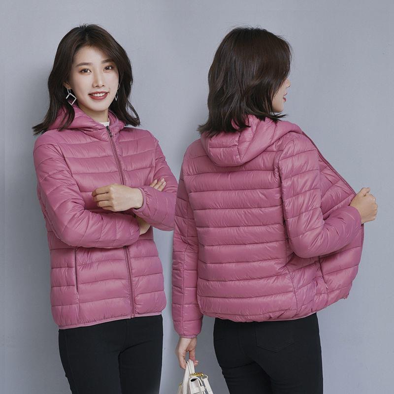 新品秋冬季棉衣女小个子短款连帽羽绒棉服立领时尚修身外套保暖小