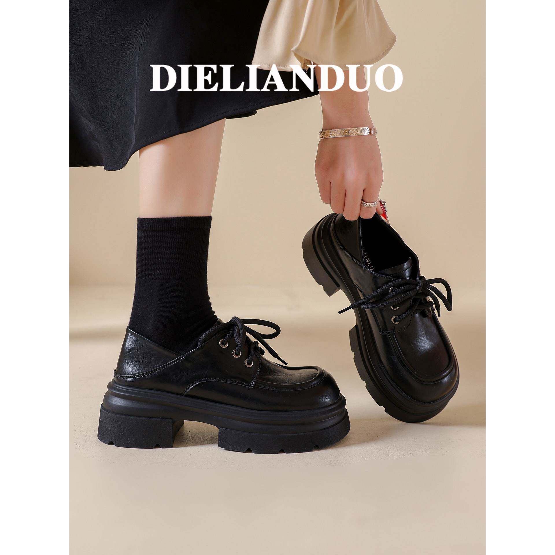 新品厚底乐福鞋女款2026新款春季配裙子英伦风小皮鞋jk黑色单鞋子