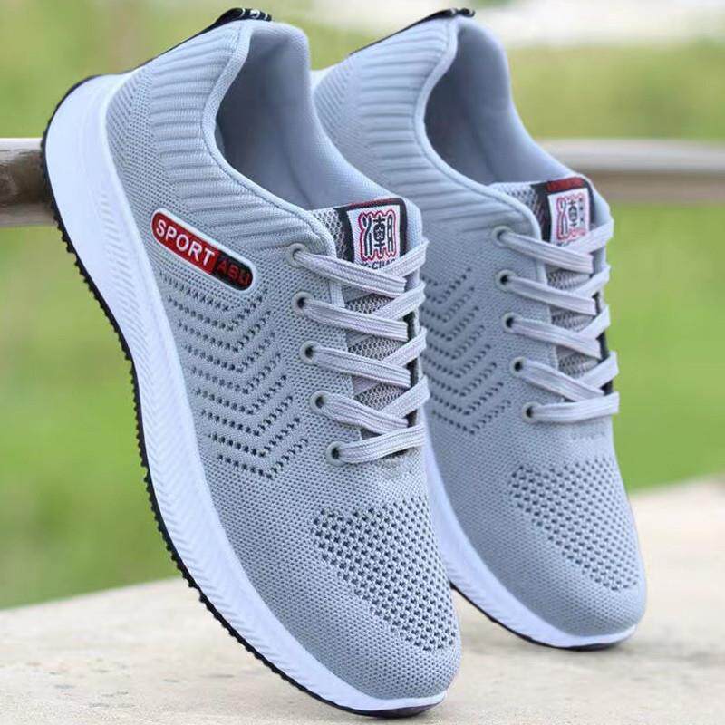 新品夏天透气男鞋休闲运动鞋男士网鞋黑色工作鞋子男防臭防滑跑步