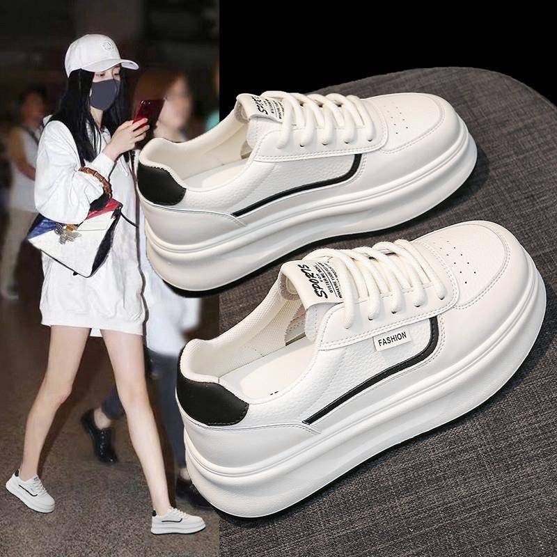 好货踩屎感小白鞋女款2026新款春季百搭松糕厚底配阔腿裤学生运动