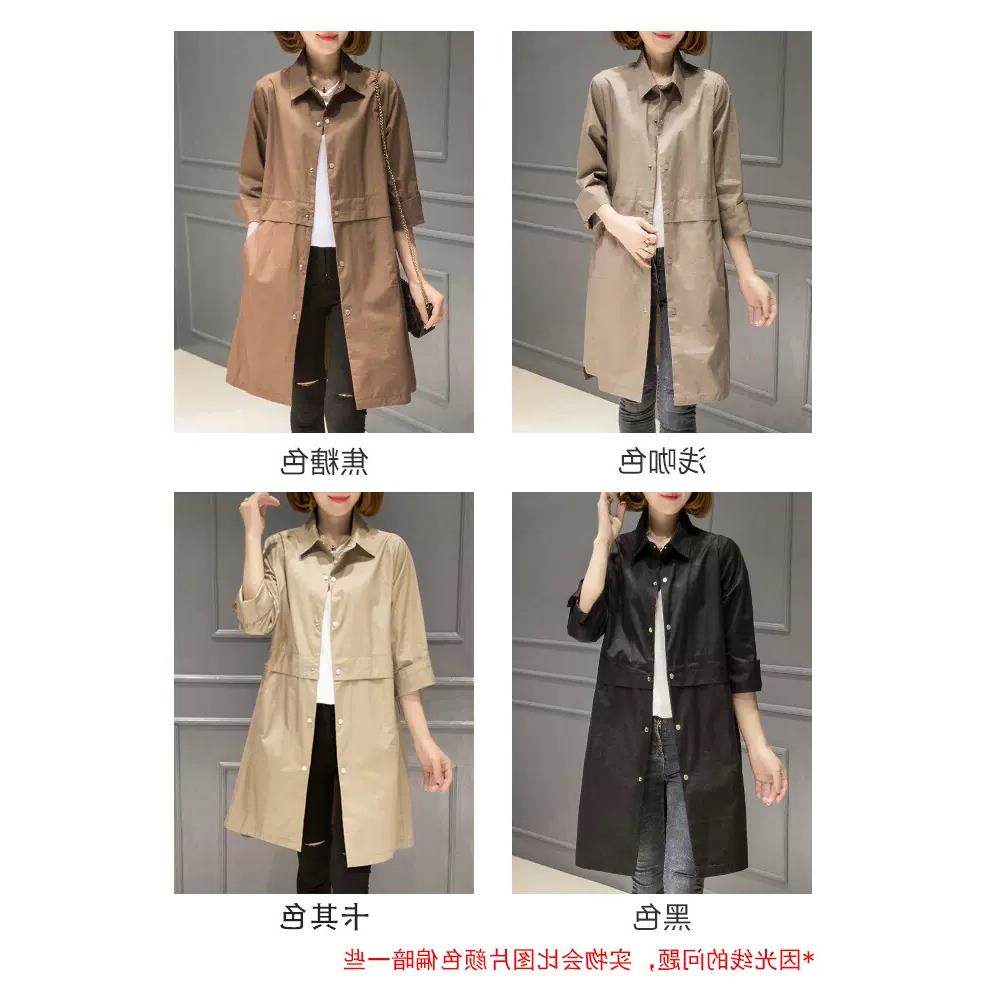 新品韩版薄款风衣外套2026年新款女春秋款女士单层开衫中长款衬衫