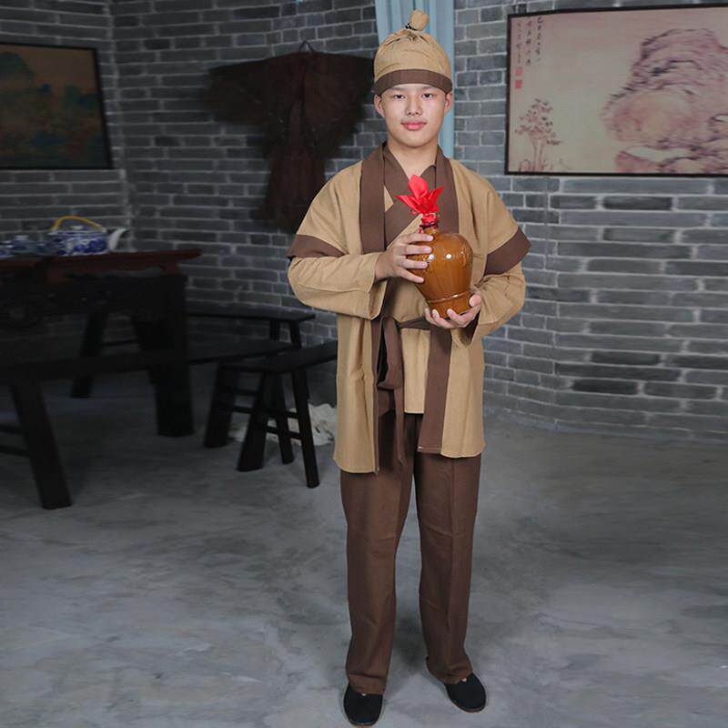 好货古代店小二服装圆领商贩家丁仆人农民百姓中式酒楼跑堂工作演