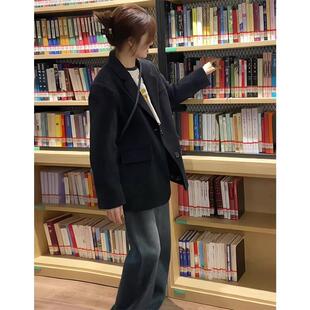 新品韩系炸街小个子黑色小西装外套女2024早春秋季新款高级感休闲