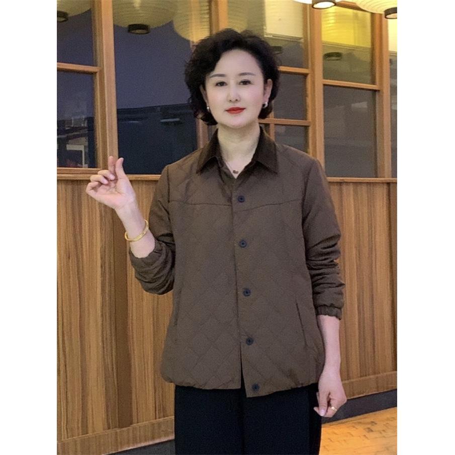 新品中老年女装时尚妈妈春装2026新款夹棉外套轻薄短款小棉袄洋气