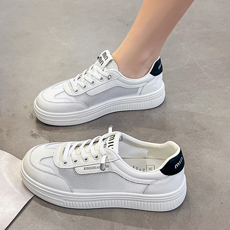 网面休闲运动板鞋女2024夏季y薄款网纱透气套脚一脚蹬厚底显瘦网,女鞋,网面鞋,淘宝优惠券,粉丝福利购,淘宝优惠卷