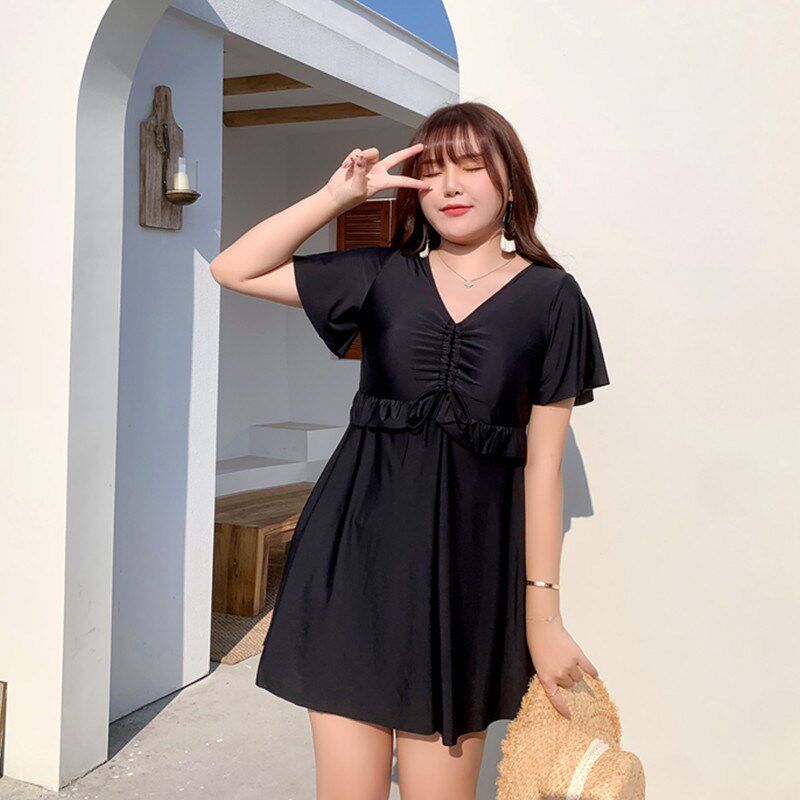 泳衣女高级感2025新款泡温泉胖妹妹微胖遮肉Q遮肚子显瘦大码保守