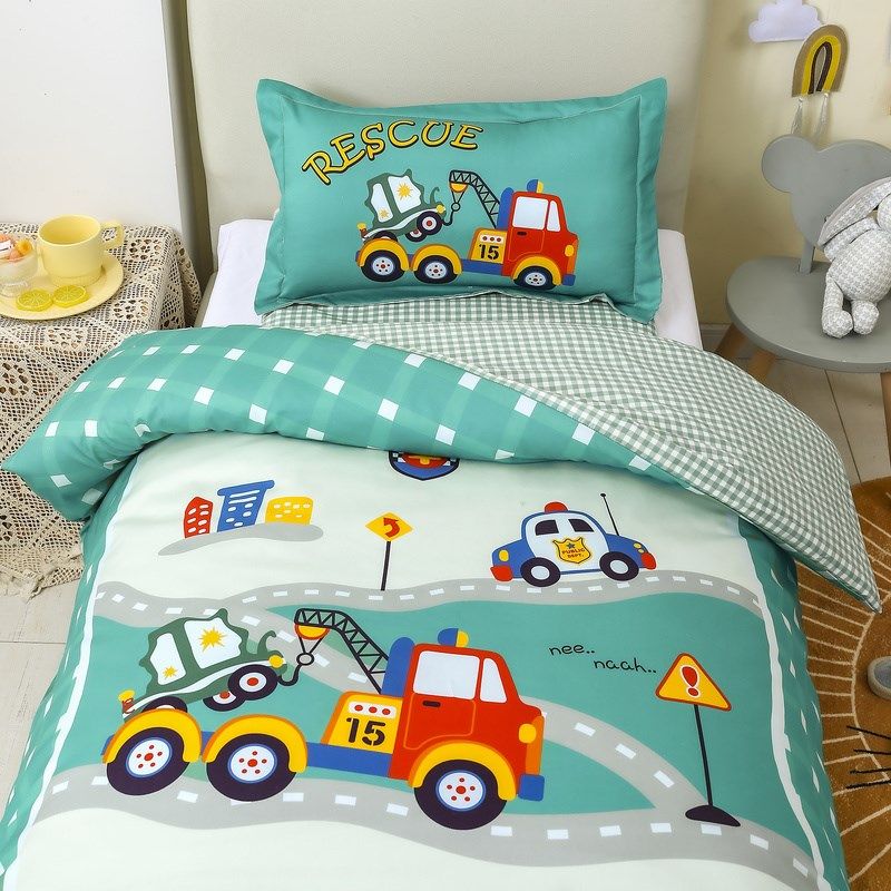 幼儿园被子三件套被套儿童男孩工程I车六件套午睡被褥入园床品,婴童用品,婴童床品套件,淘宝优惠券,粉丝福利购,淘宝优惠卷