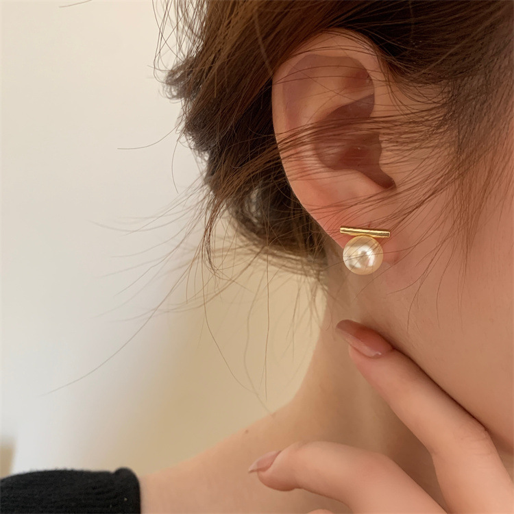 s925纯银法式复古一字珍珠