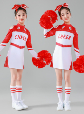新款儿童表演啦啦操中小学生装啦啦队演出服男女啦啦操比赛服