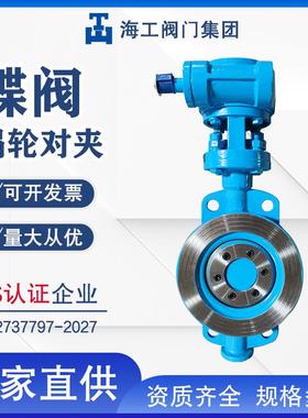 涡轮对夹蝶阀D373H-16C三偏心单向铸钢硬密封蝶阀海工阀门集团