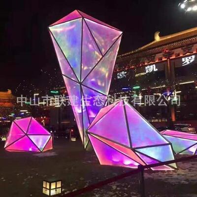 厂家直销 户饰场外防水LE夜D美陈商街道1118布置发光钻石装花灯景