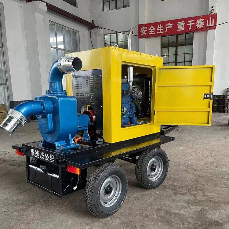 移动式柴油机排涝泵车防汛自吸泵柴油水泵机组大流量排涝水泵