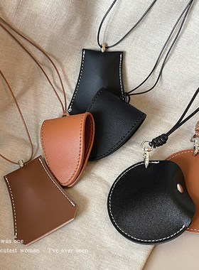 皮质脖挂磁吸长款防丢项链眼镜夹包包收纳神器吊坠配饰女毛衣链秋