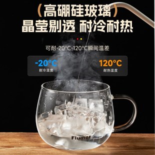 自营 玻璃杯咖啡早餐牛奶饮料家用喝水杯子带把手大容量耐高温