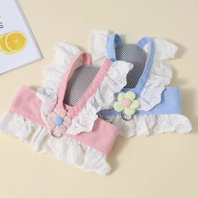 猫咪牵引绳可调节带小花jk裙宠物衣服胸背带外出防挣脱遛狗绳