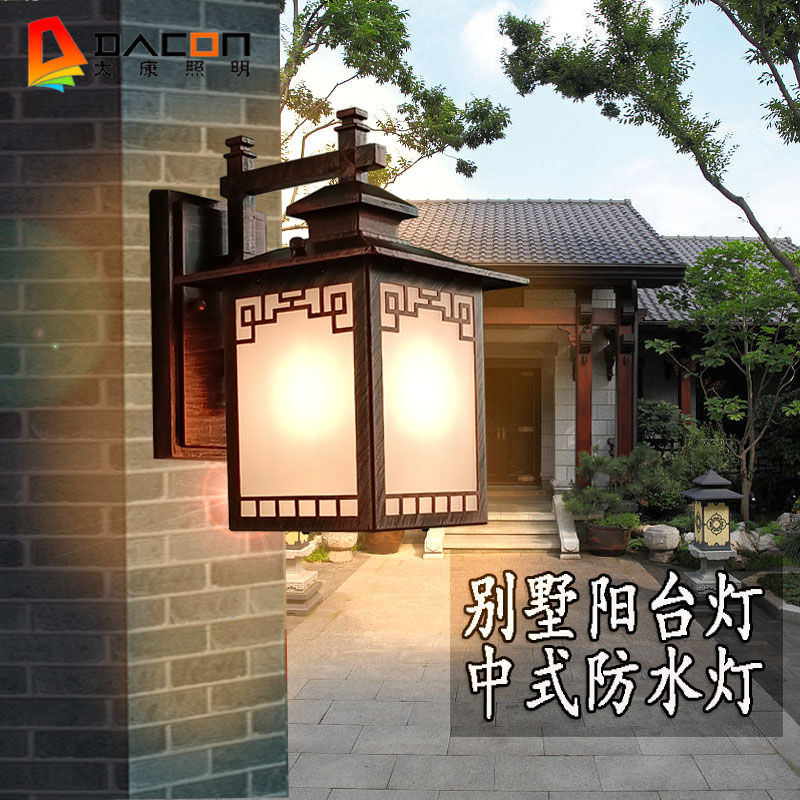 别墅大门壁灯室外防水阳光房黑色壁灯户外阳台亮度高中式壁灯
