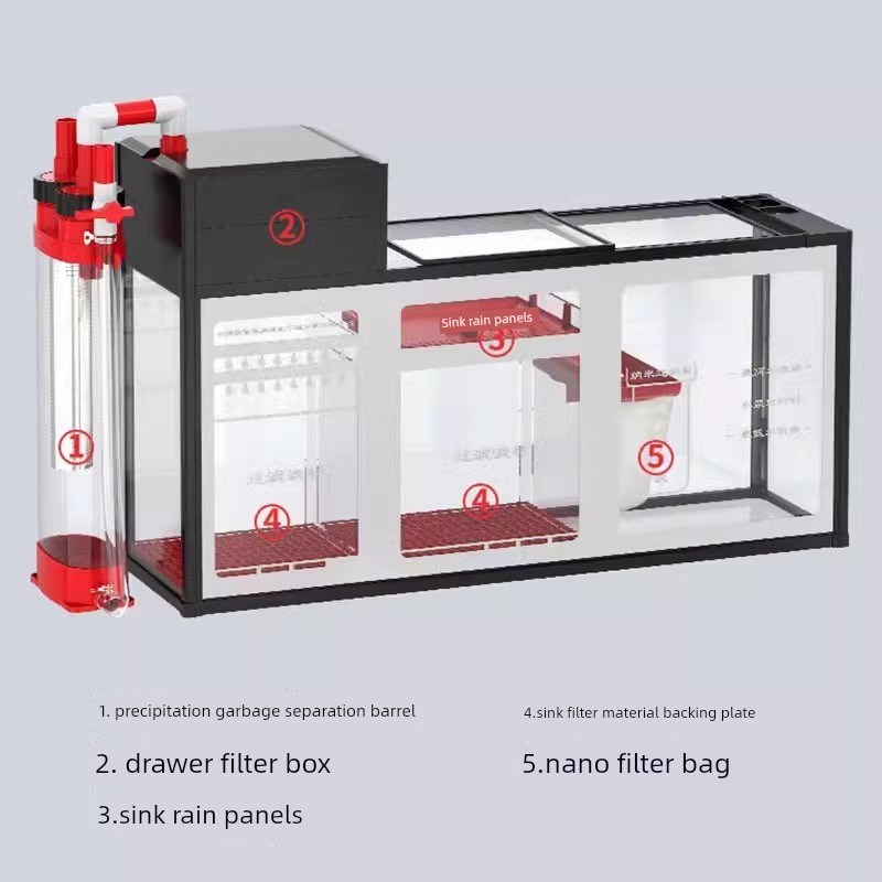 森森嘉禄鱼缸过滤器抽屉式干湿分离箱防溢流双层雨水过滤器箱底过
