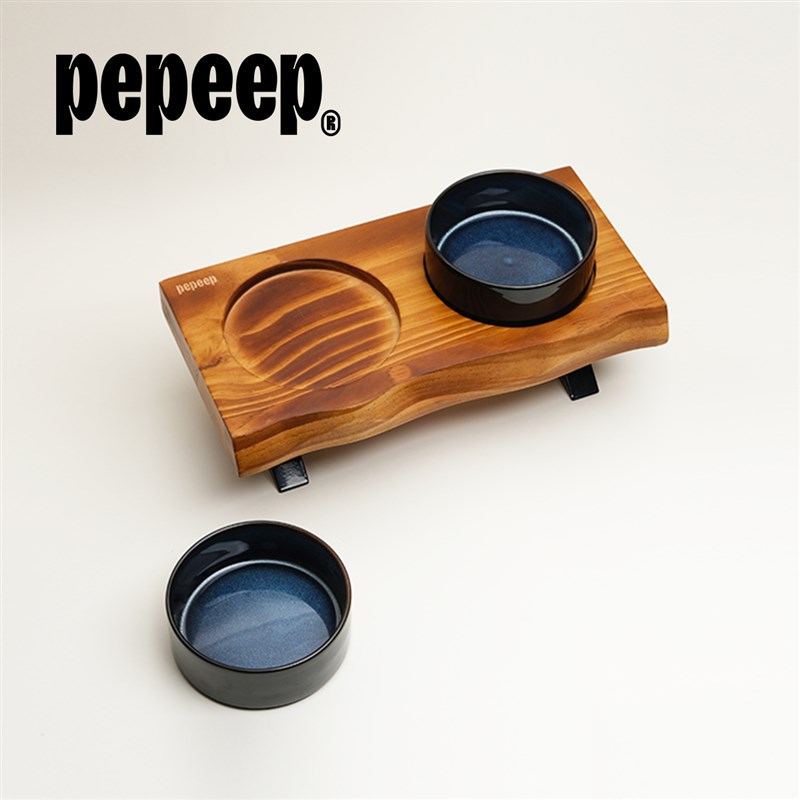 pepeep陶瓷碗猫狗通用宠物家具时尚餐桌护颈防打翻