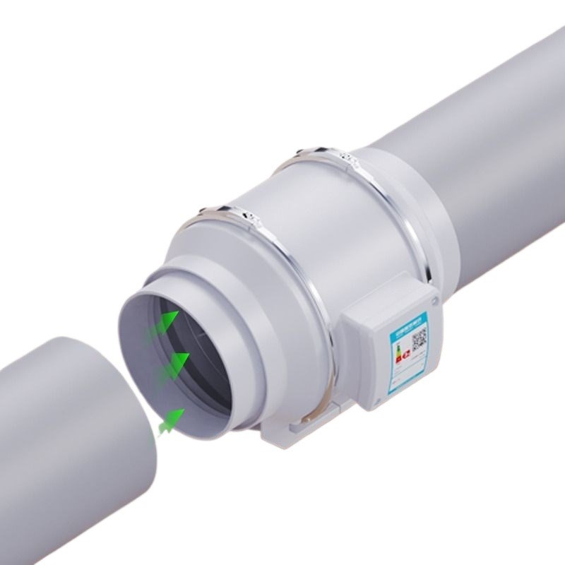 强吸力斜流管道风机静音换气扇卫生间工业级抽风机厨房排风扇遥控