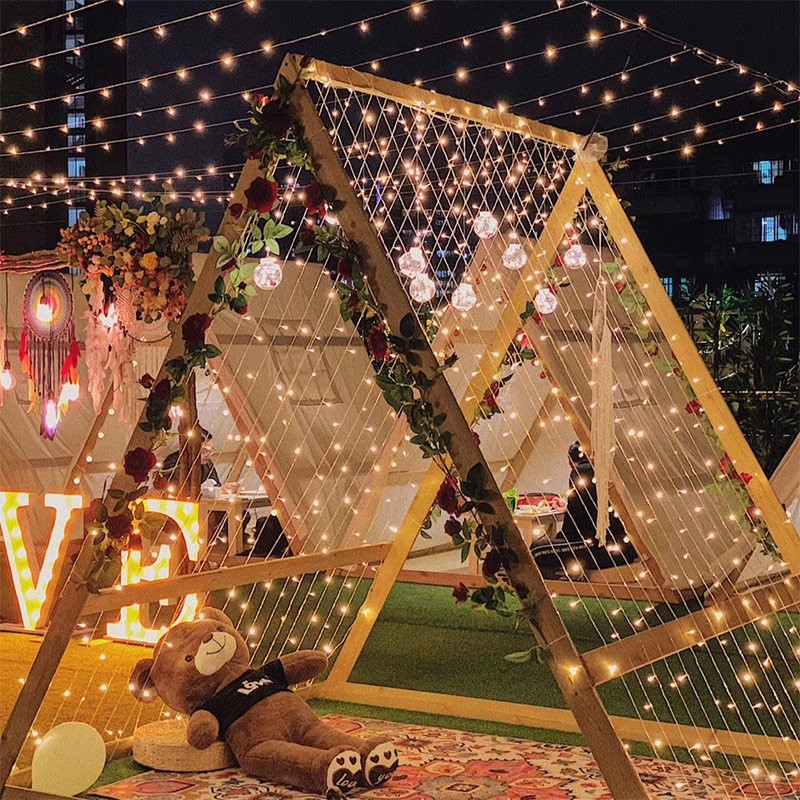 led小彩灯闪灯串灯满天星灯户外防水圣诞节装饰霓虹灯串灯星星灯