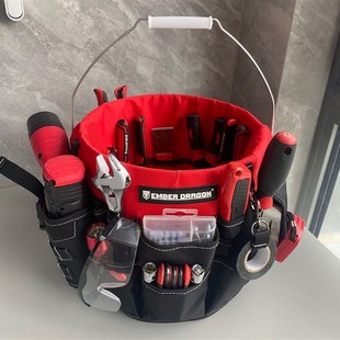 手提工具包 烬龙小号多功能工具桶包电工维修户外保洁收纳便携式