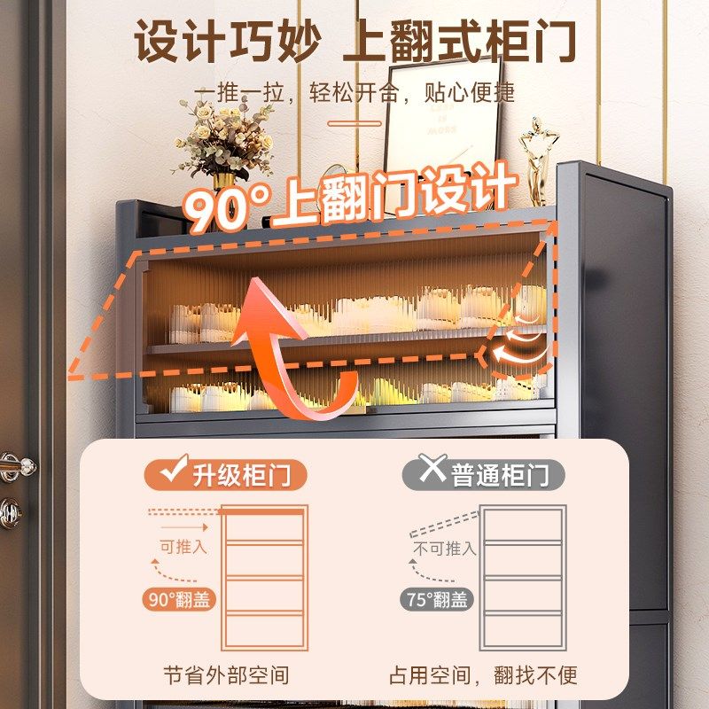 家用钢制鞋柜新款2024爆款门口落地多层防尘鞋架大容量翻开门鞋柜,住宅家具,鞋柜,淘宝优惠券,粉丝福利购,淘宝优惠卷