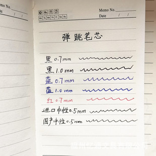 106MM带耳朵卡点按动弹跳黑蓝圆珠1.0旋转中性笔芯0.5MM