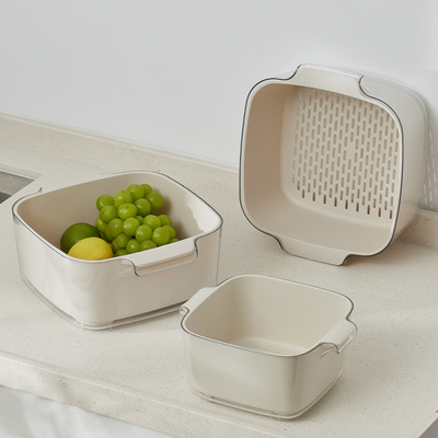 米立风物简约洗菜盆沥水篮水果盘客厅家用厨房洗水果滤水篮漏网篮