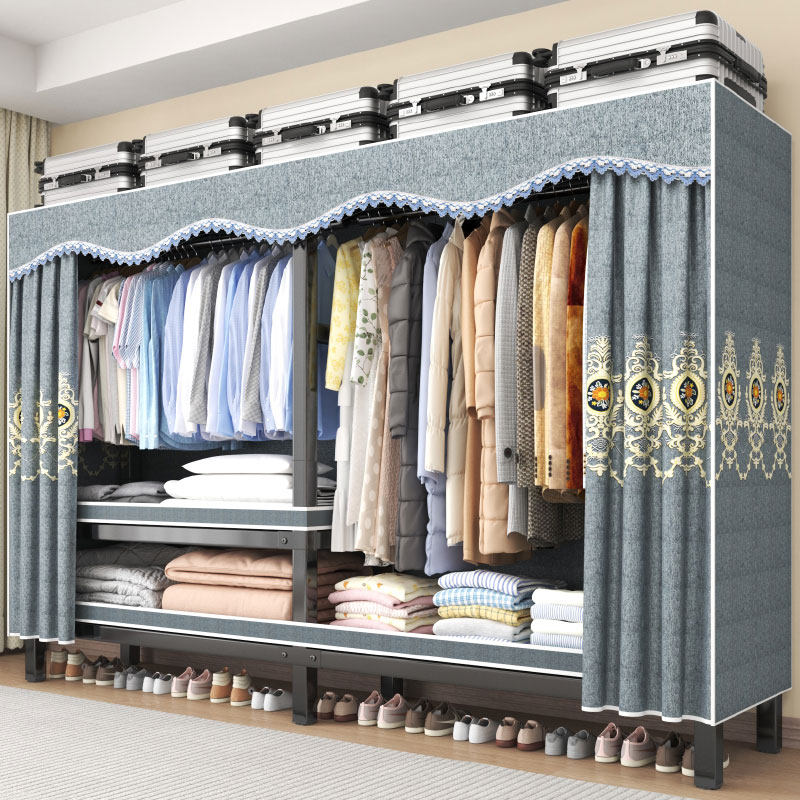 挂新款免安装折叠简易布衣柜卧室家用加厚加粗全钢架结实耐用组装,住宅家具,独立衣柜,淘宝优惠券,粉丝福利购,淘宝优惠卷