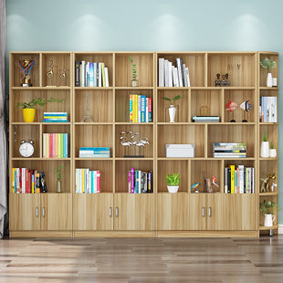 实木免漆板书架落地简易家用多层客厅柜子储物小书柜靠墙边收纳架