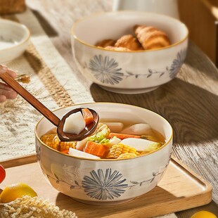 日式陶瓷汤碗家用2024新款汤面碗吃面碗8寸大碗泡面碗大汤盆