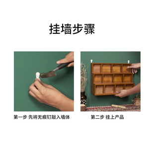 阶梯12格9格壁挂展示柜家居杂物储物盒 kka梯形木质桌面收纳柜