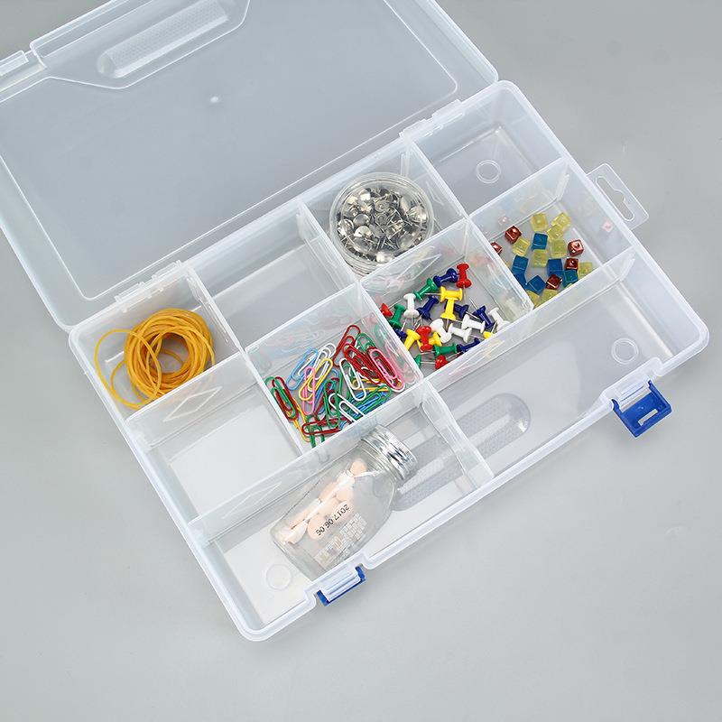 大号10格可拆透明塑料加厚收纳分格双扣整理五金工具箱配件盒子