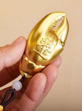 手中有钱手把件手里有钳财螃蟹钳马上有钱金属工艺品摆件把玩礼品