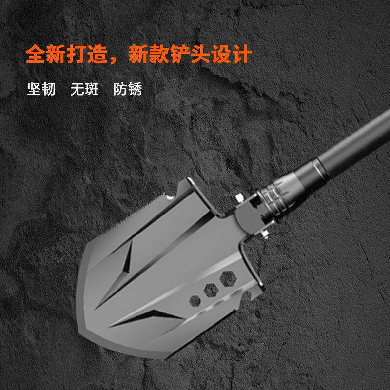户外多功能碳钢车载便携加厚黑化镐子斧子大号工兵铲收纳套装