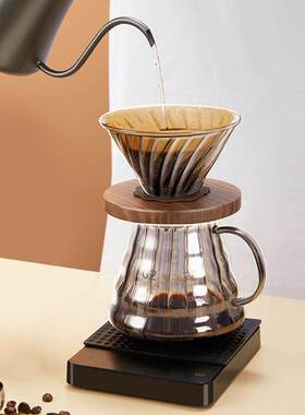 烟灰色咖啡过滤杯咖啡壶V60玻璃云朵分享壶滴漏手冲咖啡套装家用