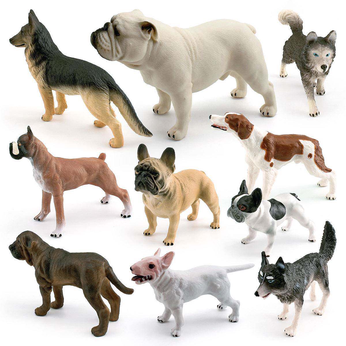 仿真世界名犬模型哈士奇拳师犬牧羊斗牛犬纽波利顿犬静态桌面摆件