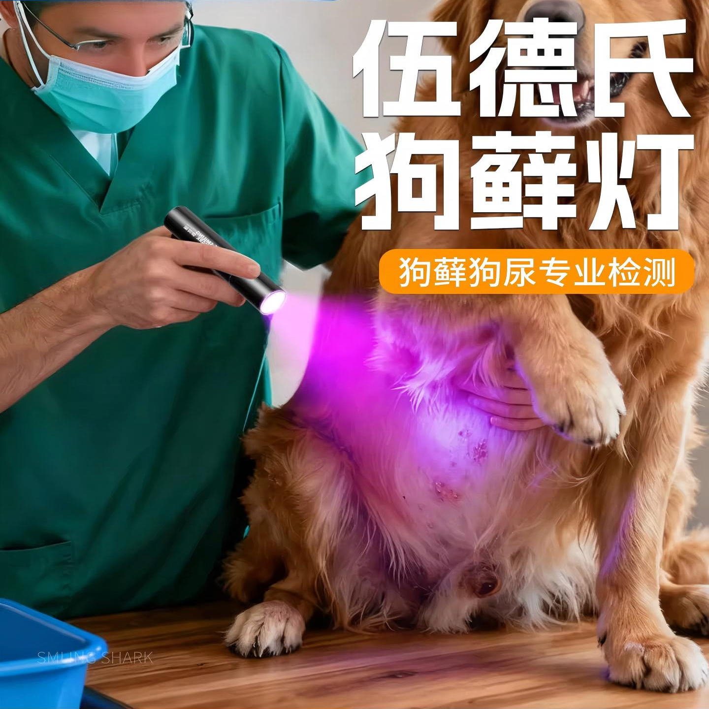 伍德氏猫藓灯狗藓灯365nm紫光手电筒医用照狗尿医用检测真菌逗猫